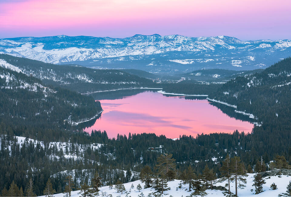 Donner Lake Pink Evening