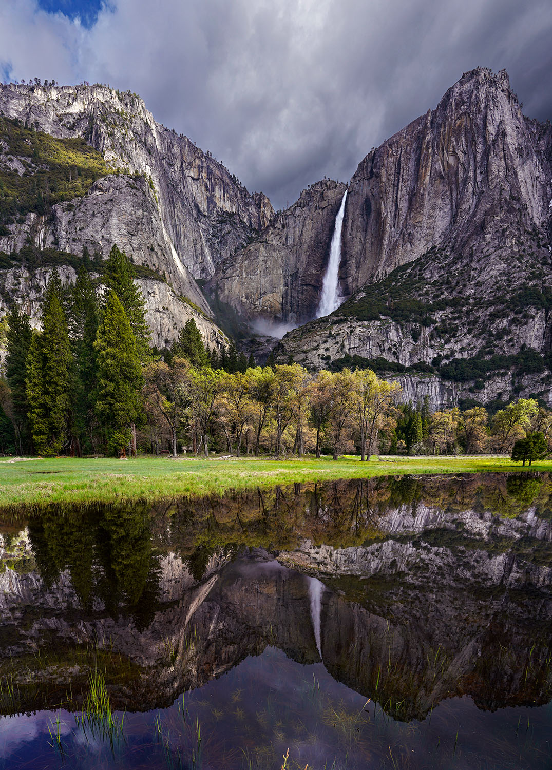 On a spring morning following a heavy winter Cooks Meadow  becomes flooded with snowmelt forming a perfect reflecting pool for...